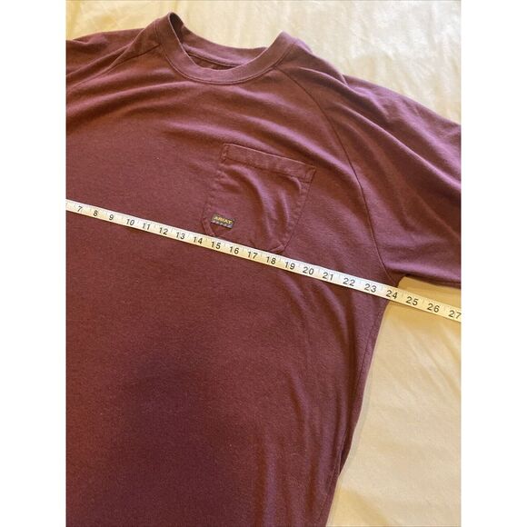 Ariat Men's Rebar Cotton Size Large, Thick & Soft T-Shirt, Maroon - Picture 6 of 7